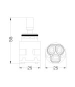 Cartuccia Ceramica n.206 Rub. Kerox Rotativa K250PS