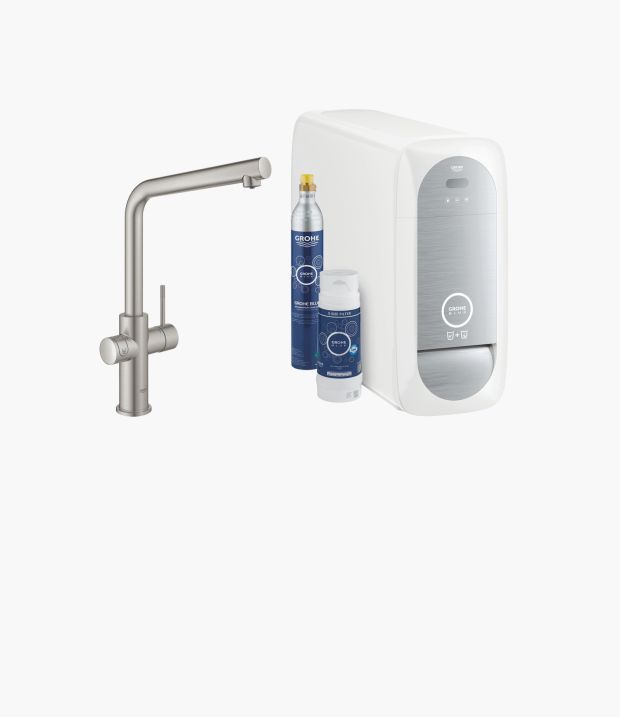 Grohe Blue Home Miscelatore Monocomando Bocca a L - Satinato Super Steel